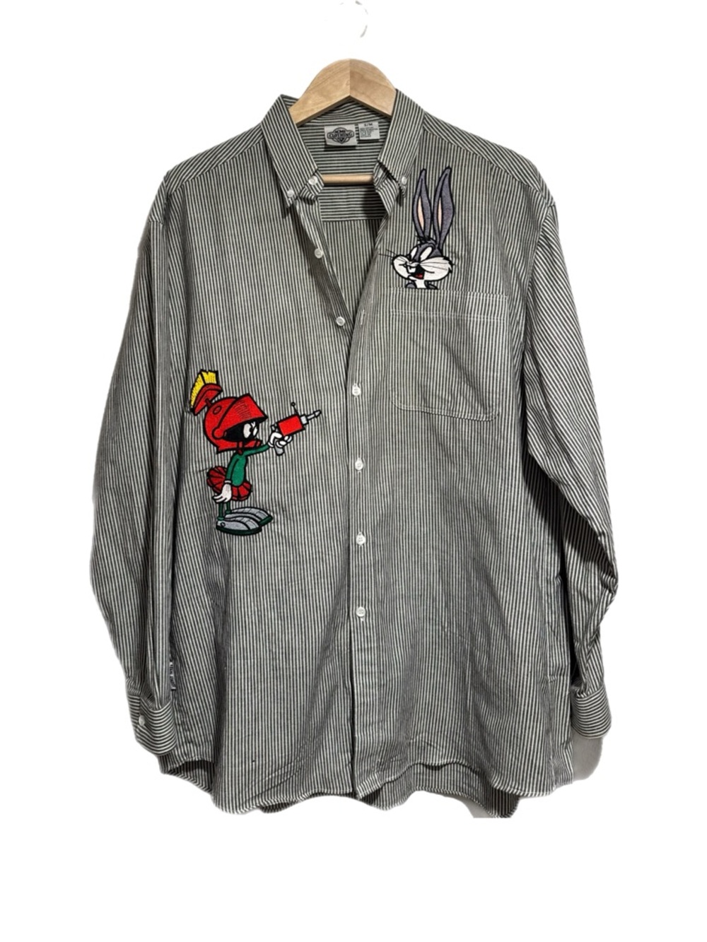 ACME Vintage 90s Rare Looney Tunes  Button-Up Shirt Bugs Bunny & the Martian